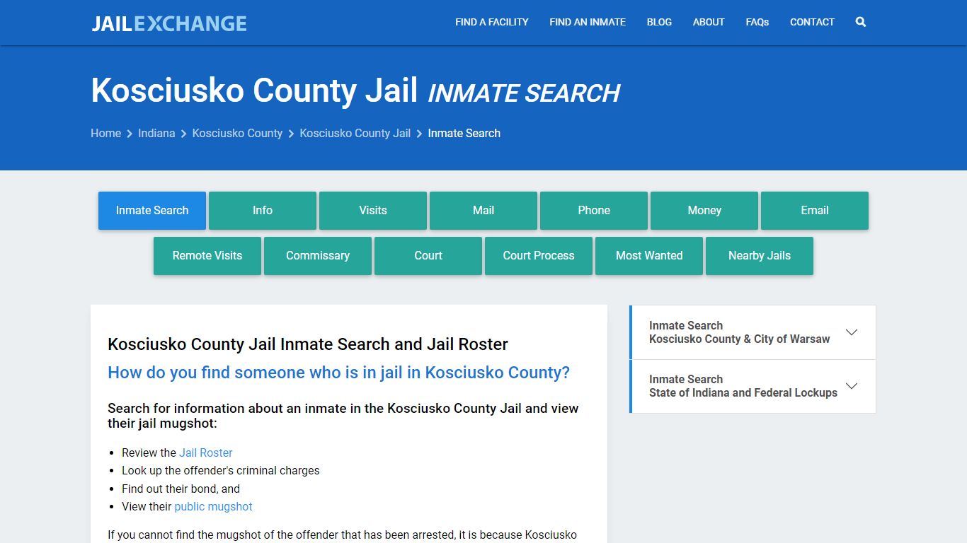 Inmate Search: Roster & Mugshots - Kosciusko County Jail, IN